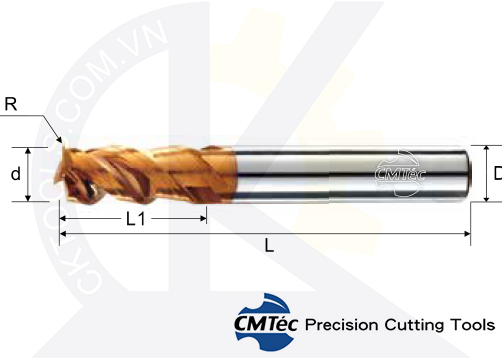 Daophay CMTec CEP3-R, Dao phay thép CMTéc CEP3-R